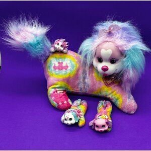 Puppy Surprise Rainbow Tie Dye Plush Dog with 3 Puppies 1 Barks Just Play 2016